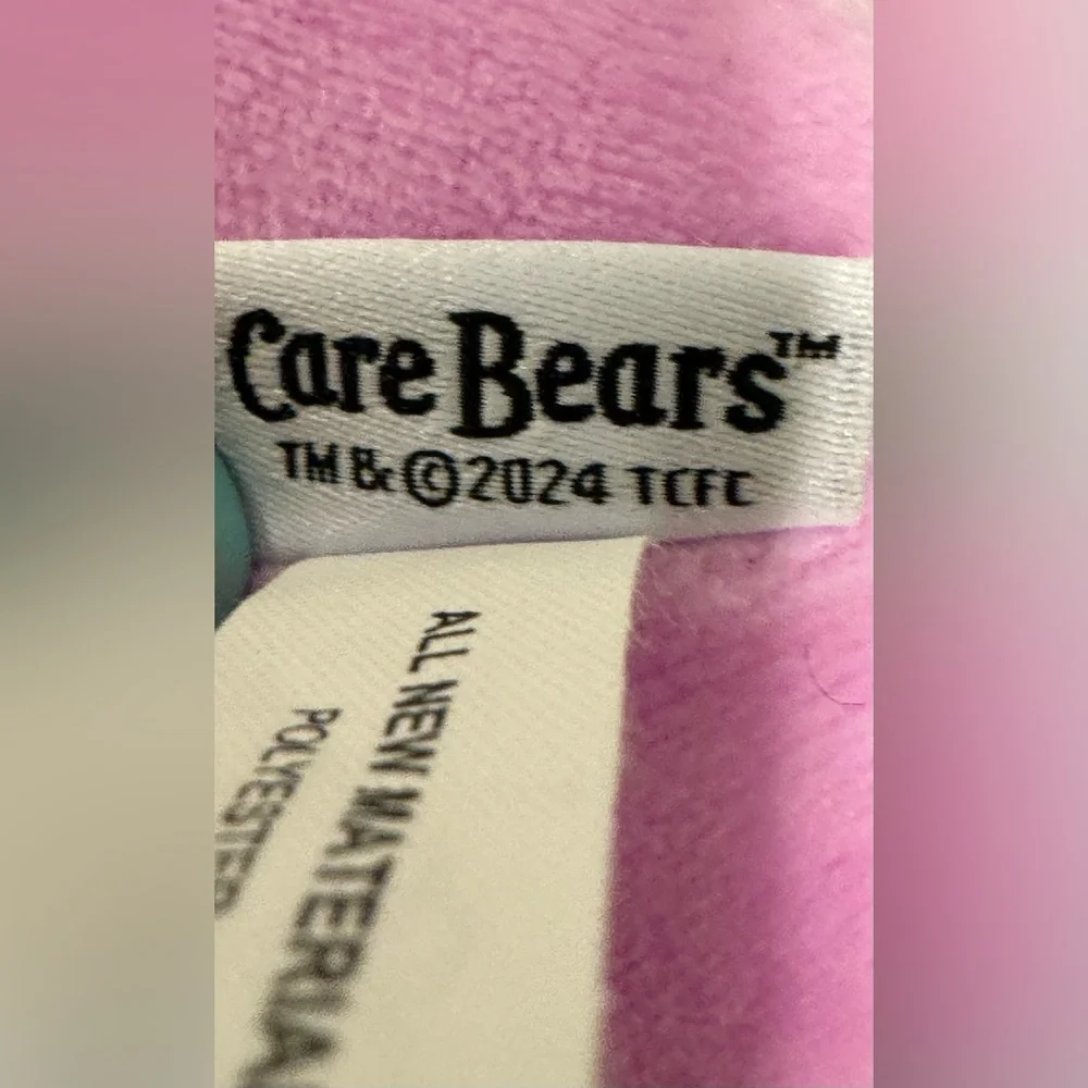 MINISO Care Bears Pink Purple Plush Dog Toy with Squeaker Inside. New with tags.